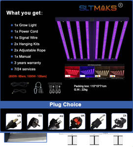 ไฟปลูกต้นไม้แบบ LED 3 ช่องทาง ยี่ห้อ Samsung ปรับแต่งได้ตามความต้องการ ฟูลสเปกตรัม 3 ช่วง ปรับได้ 1000W ไฟปลูกต้นไม้แบบ LED หลายช่องทาง 3 ช่อง - Product Image 6