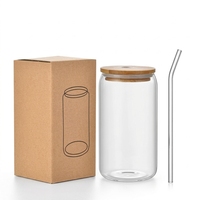 Mug à café en borosilicate de Noël en gros avec couvercle en bambou et paille – Cadeau de café pour les fêtes, sans plomb, sans BPA, compatible micro-ondes