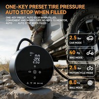 Nouvelle pompe à air électrique portable 12V avec manomètre numérique, compresseur d'air en ABS, mini gonfleur de pneus portatif