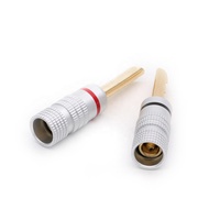 Connecteur banane BFA Gear plaqué or 24 carats en laiton 4 mm pour câble de haut-parleur HIFI