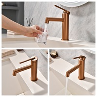 Robinet de lavabo moderne de luxe en laiton, mitigeur sanitaire pour lavabos de salle de bain, avec valve en céramique