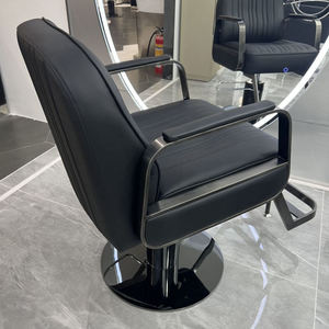 Sillón de Barbería con Base de Titanio Negro, Respaldo de Fibra de Vidrio, Color Personalizable, Logotipo, Bomba Hidráulica Resistente, Plegable, Tapizado en PU - Product Image 3