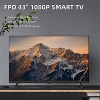 Untuk TV Pintar 43" 1080p FHD Android OS Audio HDR10 Smart Things Miracast Gaming Hub Kontrol Suara untuk TV Layar Datar Hitam