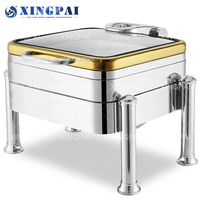XINGPAI Hôtel Fournitures En Acier Inoxydable 304 Cheffing Plats Hydraulique De Luxe 9L/6L/4L Chafing Dish