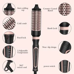 Cepillo alisador portátil de cinco temperaturas para el hogar, salón y viajes, con mango de plástico e intercambiables de tres tamaños. - Product Image 5