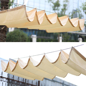 Auvent télescopique extérieur de 4 m de large, <span class=keywords><strong>voile</strong></span> pare-soleil ondulée avec accessoires d'installation, pergola d'été, couverture rétractable d'ombrage - Product Image 6