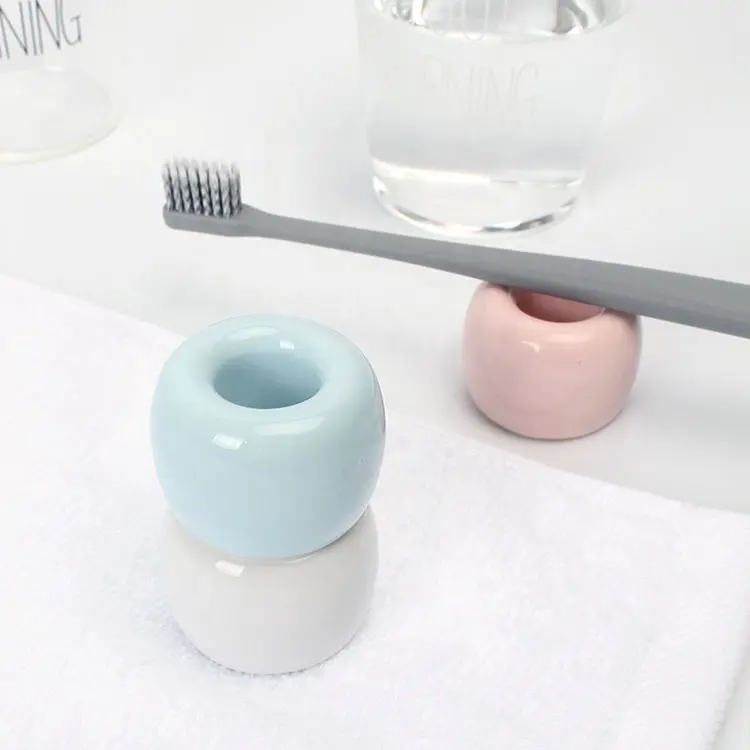 Porcelain Small Toothbrush Holder Wholesale Creative Bathroom Ceramic Bathroom Accessory Modern Sustainable Customized