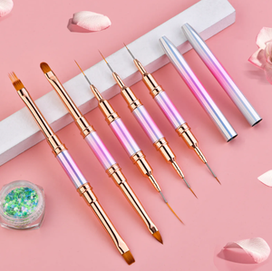 Pinceau professionnel pour nail art de salon, 5MM-20MM, rose, pour peinture acrylique, dessin, stylo de manucure, outil de précision, lot en gros - Product Image 3