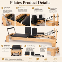 Fabricant ODM : Machine de Pilates en baril d'acacia avec rouleaux silencieux, ressorts réglables, durable, écologique, pour le yoga professionnel