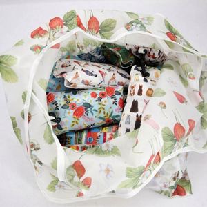 Custom Logo Portable 190D Polyester RPET <b>Foldable</b> Eco Friendly Recycling Shopping <b>Bag</b> New Washable Grocery Storage Reusable - Product Image 3