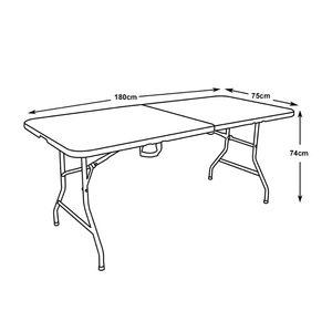 Tùy chỉnh 6ft 4ft nhựa tròn hình chữ nhật GẤP + bảng gấp Ăn Dã Ngoại bảng - Product Image 2