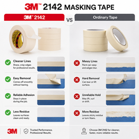 Ruban de masquage 3M 2142, ruban en papier crépon brun de 0,14 mm pour la peinture et la fixation temporaire