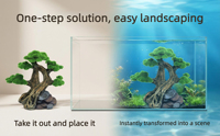 Décoration d'aquarium en résine en forme de grotte d'arbres en mousse artificielle pour aquarium