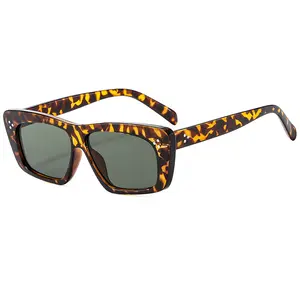 Óculos de sol retrô vintage preto para mulheres, óculos de sol de alta qualidade, óculos de sol quadrados de marca, óculos de sol luxuosos para mulheres, 3805
