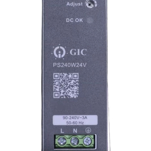 แหล่งจ่ายไฟแบบสวิตช์โหมด PS240W24V GIC 10A เอาต์พุตเดี่ยว ประสิทธิภาพ 85% 50/60Hz รองรับการโอเวอร์โหลด พร้อมรางยึดแบบ DIN - Product Image 1