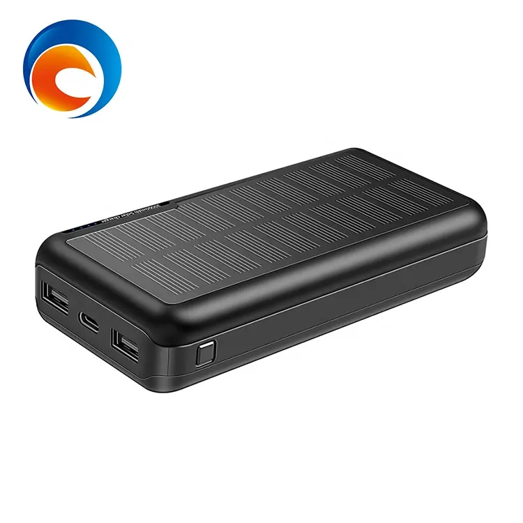 Batterie solaire à double sortie, 30000mAh, batterie Mobile de grande capacité, panneau solaire, Charge rapide, affichage LED, pour l'extérieur