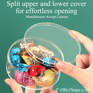 SUNSHING Custom LOGO Transparent PS <b>Container</b> Lid <b>Small</b> Plastic Food Grade Sushi Candy Gift Box Wedding Favor Case Party Dessert - Product Image 4