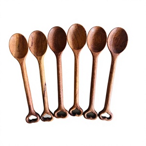 Cuillères en bois jetables de qualité supérieure 10 ml, finition miroir, pour camping, restaurants, cafétérias, repas à emporter, vente en gros - Product Image 1