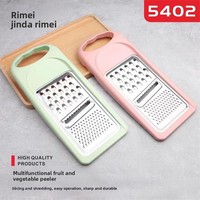 Parutan Buah dan Sayur Multifungsi Jinda Rimei, Kemasan Individual, Pemotong dan Pengiris Melon, Bahan Stainless Steel untuk Dapur