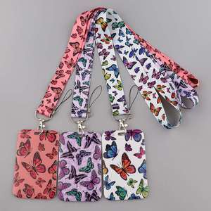 Cordón para Cuello con Diseño de Mariposa, Porta Tarjetas de Crédito y Porta Identificaciones, Correa para Cuello con Impresión por Sublimación, Cordón de Poliéster para Muñeca - Product Image 3