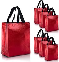 Sac fourre-tout à provisions de luxe réutilisable à la mode avec logo personnalisé pour magasin de vêtements Non tissé laminé métallique au laser