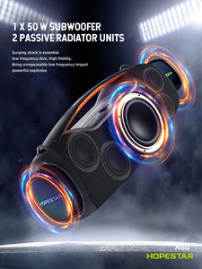 Hopestar A60 100W Loa Siêu Trầm Loa Lớn Di Động Âm Thanh Máy Nghe Nhạc Ngoài Trời Karaoke RGB LED Chiếu Sáng Không Dây Với Microphone Loa - Product Image 3