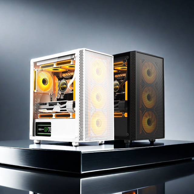MQ Mid Tower MicroATX Wide Body Desktop PC Case Mesh Panel Full Transparent Tempered Glass Gaming Chassis Water Cooling Computer