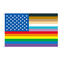Produit promotionnel Produits de fierté de haute qualité 3x5ft 100% Polyester résistant aux UV Pride Progress Rainbow Flag drapeau trans