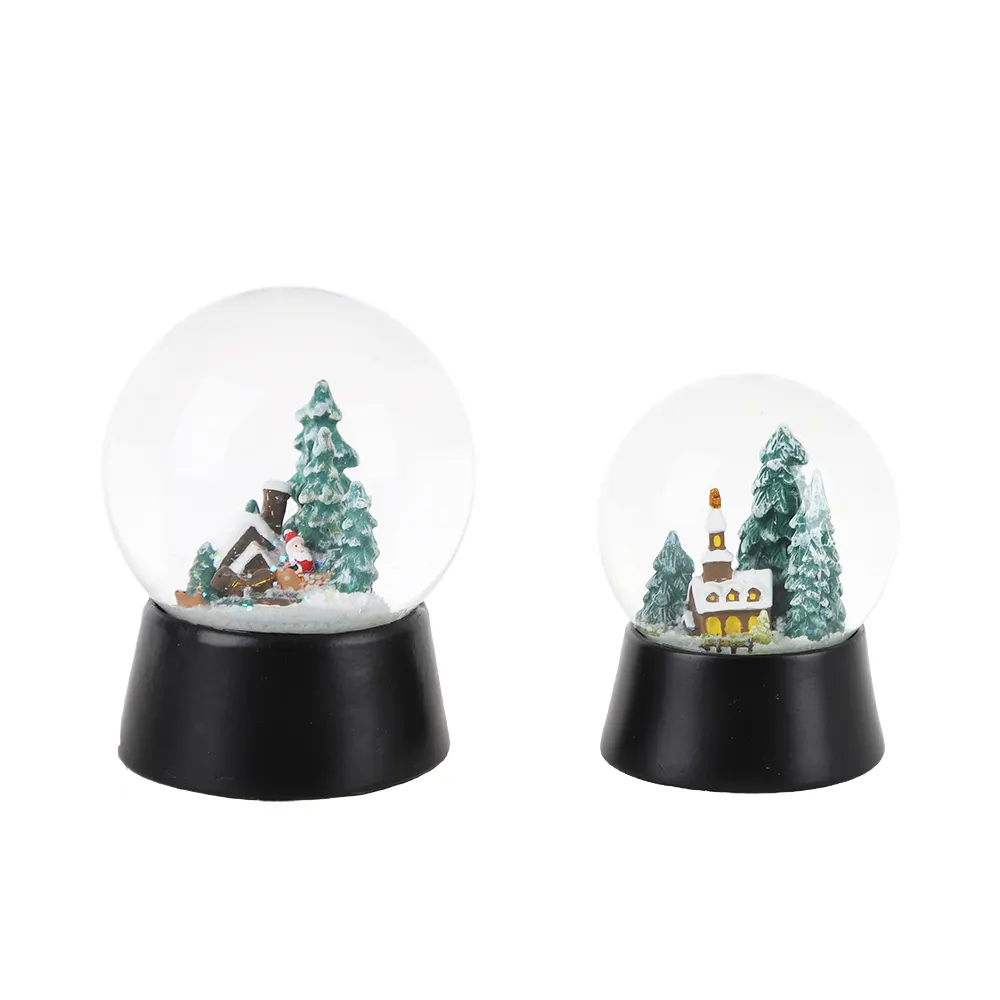 Événement de Noël Ornement en verre Ornement d'hiver Père Noël Boule de cristal Cadeau de Noël pour enfants Boule à neige