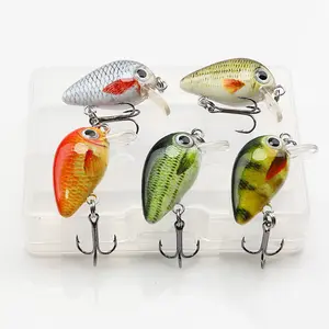 Hot selling products 30mm 1.5g treble hooks realistic floating small crankbait fishing lures hard bait