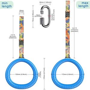 Anillas <span class=keywords><strong>de</strong></span> Gimnasia SELEWELL Coloridas para el Hogar, Ajustables con Hebilla <span class=keywords><strong>de</strong></span> Leva, Correas Largas, Anillas <span class=keywords><strong>de</strong></span> Entrenamiento Antideslizantes - Product Image 3