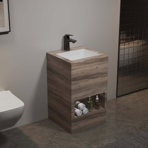 Offre Spéciale : <span class=keywords><strong>Meuble</strong></span> de Salle de Bain Moderne pour Hôtel, <span class=keywords><strong>Colonne</strong></span> Unique Autoportante avec Lavabo Intégré et Plateau en Pierre, Prix Abordable - Product Image 6