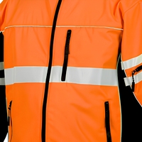 Veste de travail extérieure personnalisée pour hommes, haute visibilité, respirante, réfléchissante, imperméable, en polyester, avec doublure de manches amovible