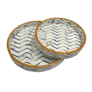 Ensembles de plateau de service en MDF polyvalent en émail pour la maison, hôtel, restaurant, événements de mariage, fêtes, plateau de service utilisé - Product Image 1