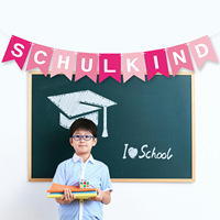 Décorations en papier pour la rentrée scolaire, guirlandes pour la fête de la rentrée des classes, style allemand Schulkind