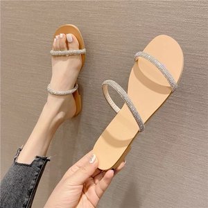2023 Fashion Slide Slippers With Diamond Slip on Shoes Slides Slides Slippers Flat Sandals for Women Ladies - Product Image 1