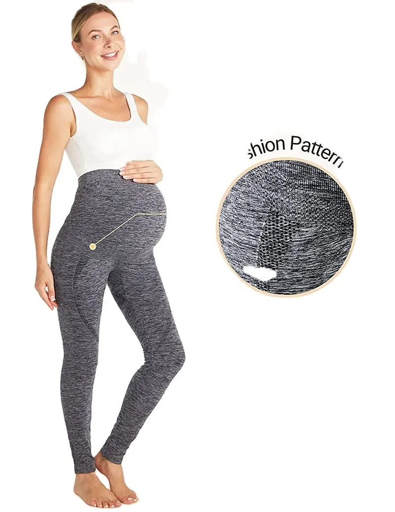 Leggings para maternidade sem costura, roupas femininas para gravidez, yoga, treino, calças de suporte ativo, leggings para gravidez