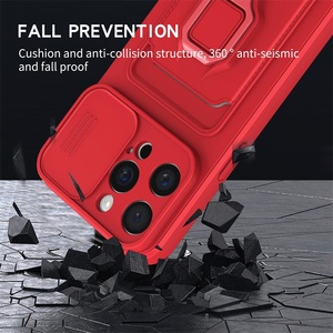 适用于 <span class=keywords><strong>iPhone</strong></span> 18 17 16 15 14 13 12 11 Pro Max Pro <span class=keywords><strong>7</strong></span> 8 Plus XR 手机壳 滑动式相机镜头保护盖 环形支架 软卡槽保护盖 - Product Image 6
