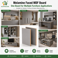 Panneau MDF mélaminé gris E1, panneau de fibres à densité moyenne stratifié pour l'aménagement de magasins, les présentoirs et les rayonnages