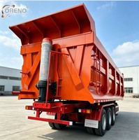 Semi-remorque benne basculante arrière super robuste à 3 essieux, 30 m³, 50 tonnes, pour sable et charbon