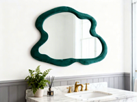 Miroir mural de forme irrégulière en flanelle, design Art Déco, décoration intérieure, personnalisable, Noël, salon, chambre, salle de bain