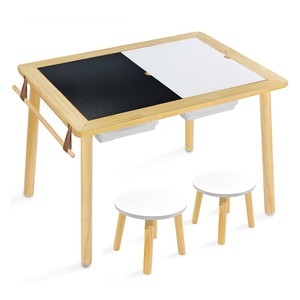 Top Montessori mẫu giáo cảm giác Bảng vẽ bảng đa chức năng Toddler chơi cát bảng Toddler với 2 lưu trữ và ghế - Product Image 2