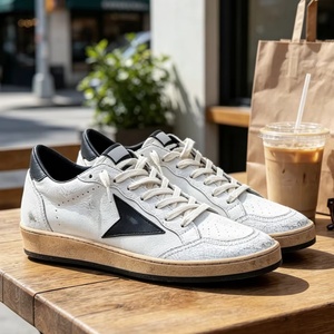 High-Quality Designer Shoes Genuine Leather Waterproof Lace-Up Trendy Skate Shoes Luxury Gold Sole Men's Shoes Wholesale - Product Image 2
