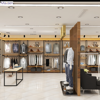Porte-vêtements sur pied Maxsen en fer doré, taille personnalisée, écologique, avec barres de suspension pour vêtements et étagère de rangement inférieure