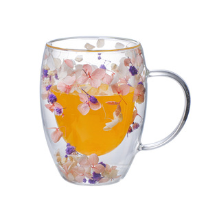 Tazza da Caffè <span class=keywords><strong>con</strong></span> <span class=keywords><strong>Fiori</strong></span> Secchi, Tazza da Tè a Doppio Strato <span class=keywords><strong>con</strong></span> Design Floreale, Regalo in <span class=keywords><strong>Vetro</strong></span> Borosilicato - Product Image 6
