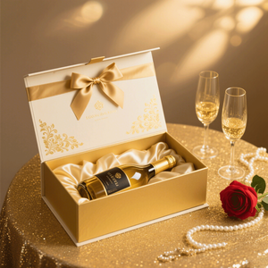 Premium High End Rígida Papelão Magnético Caixa De Presente Logotipo Personalizado Satin Inserir Atacado Embalagem De Luxo Itens De Vinho Caixa De Presente - Product Image 3