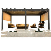 Pergola motorisée en aluminium sur mesure avec toit à lames orientables et rétractables, couverture de patio imperméable pour jardin et cour arrière