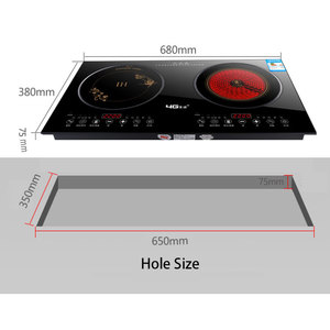 Placa de cocina eléctrica OEM ODM, 2 quemadores, con Control táctil, cuerpo delgado - Product Image 2