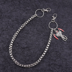 Cadena de cintura para hombre estilo europeo americano Yueli, cadena gruesa de aleación de zinc con colgante de fantasma, accesorio de moda hip hop para uso diario. - Product Image 2