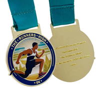 Médailles de course de marathon 5K personnalisées en usine, ruban, métal, émail souple, récompenses sportives, trophées, impression UV, moulage sous pression